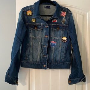Women’s denim jacket with patches
